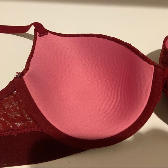 PINK | Victoria’s Secret Wear Everywhere T-Shirt Lightly Lined Red Bra | 36C - Picture 4 of 12